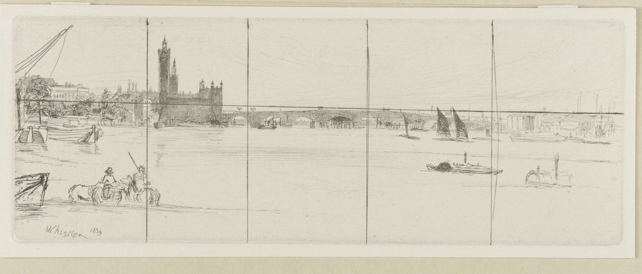 Old Westminster Bridge av James Abbott McNeill Whistler