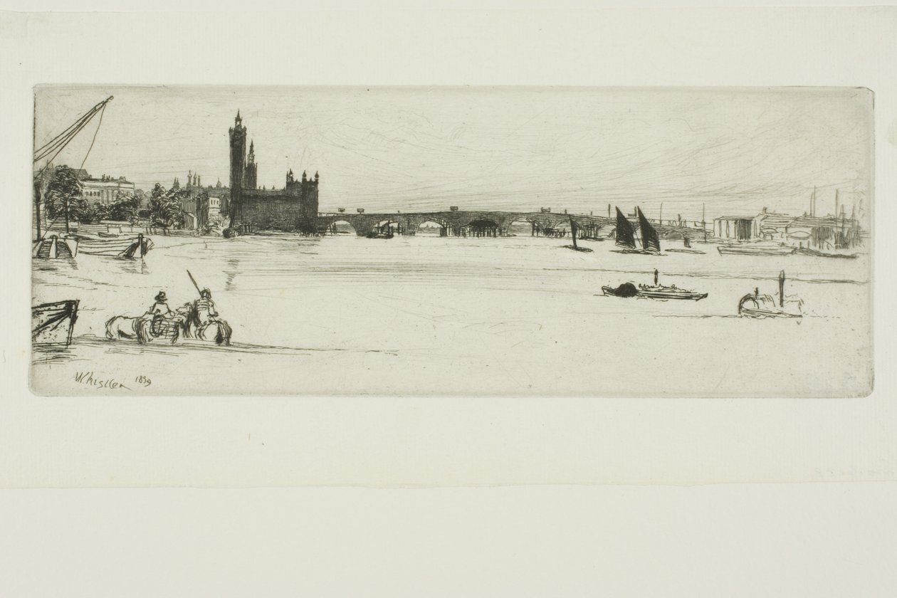 Old Westminster Bridge av James Abbott McNeill Whistler