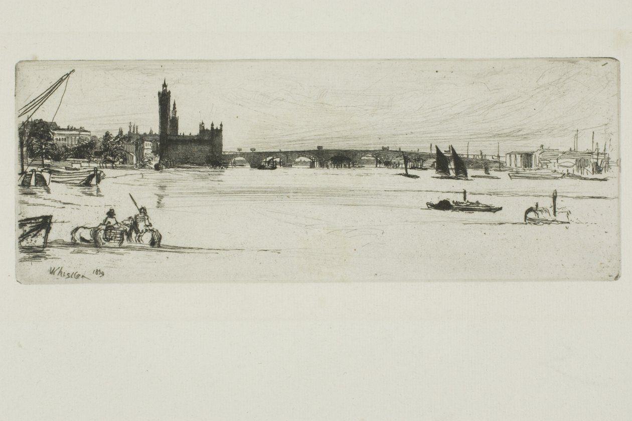Old Westminster Bridge av James Abbott McNeill Whistler