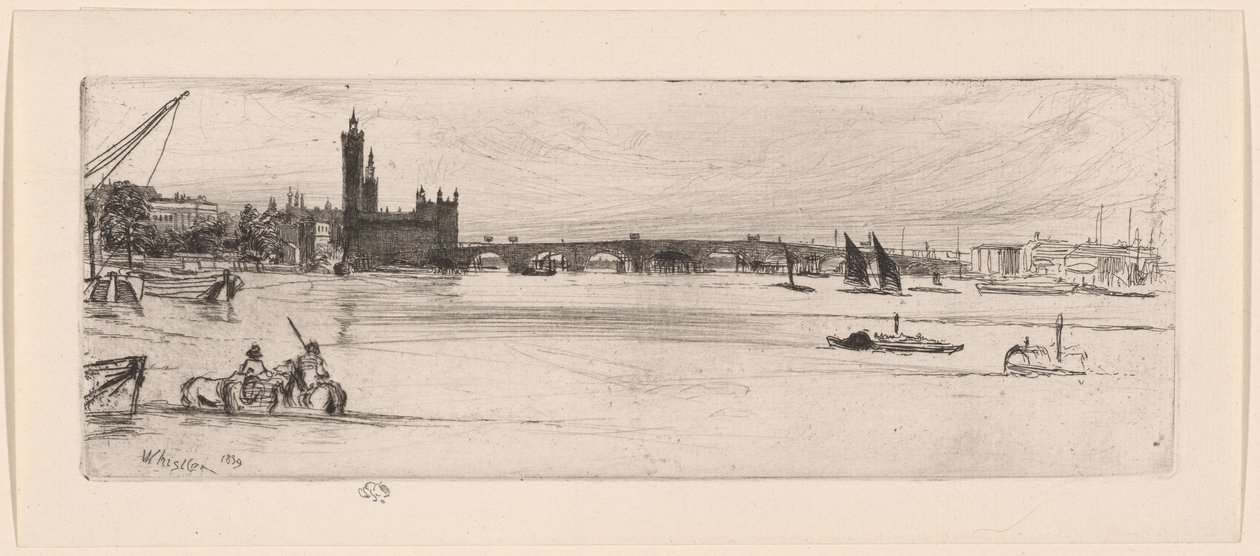 Old Westminster Bridge av James Abbott McNeill Whistler