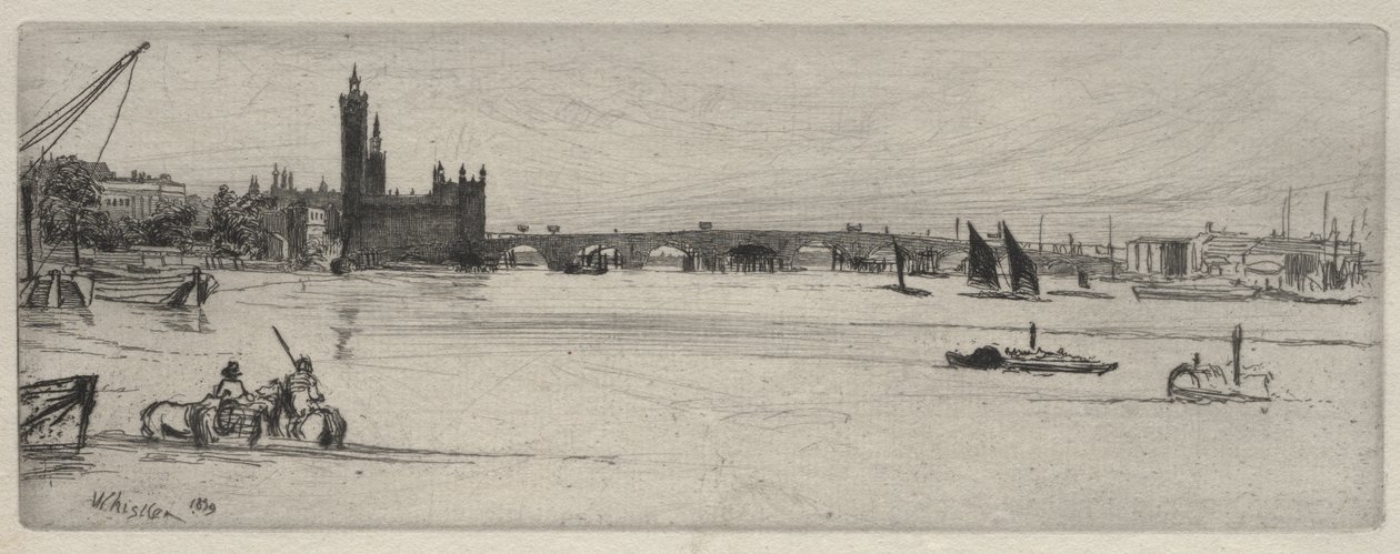 Gamle Westminster Bridge av James McNeill Whistler
