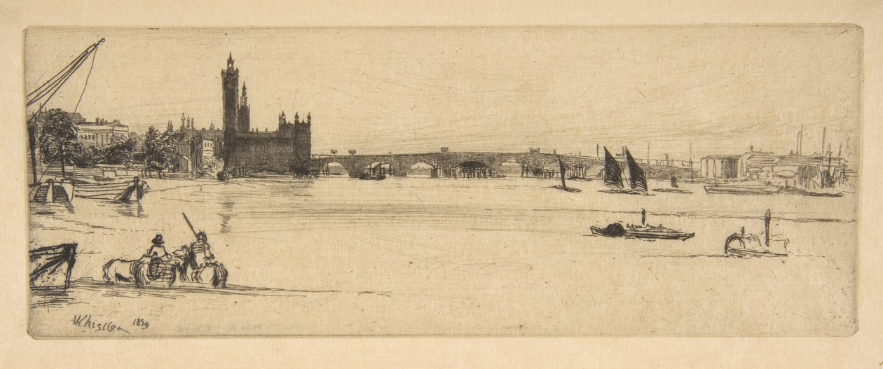 Den gamle Westminster Bridge av James McNeill Whistler