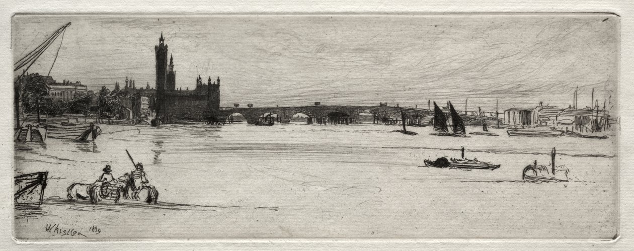 Gamle Westminster Bridge av James McNeill Whistler