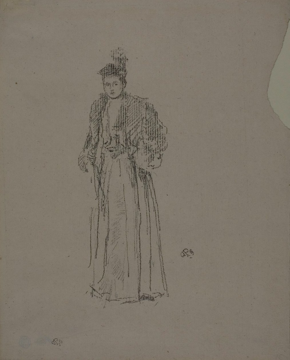 Portrettstudie: Frøken Charlotte R. Williams av James Abbott McNeill Whistler