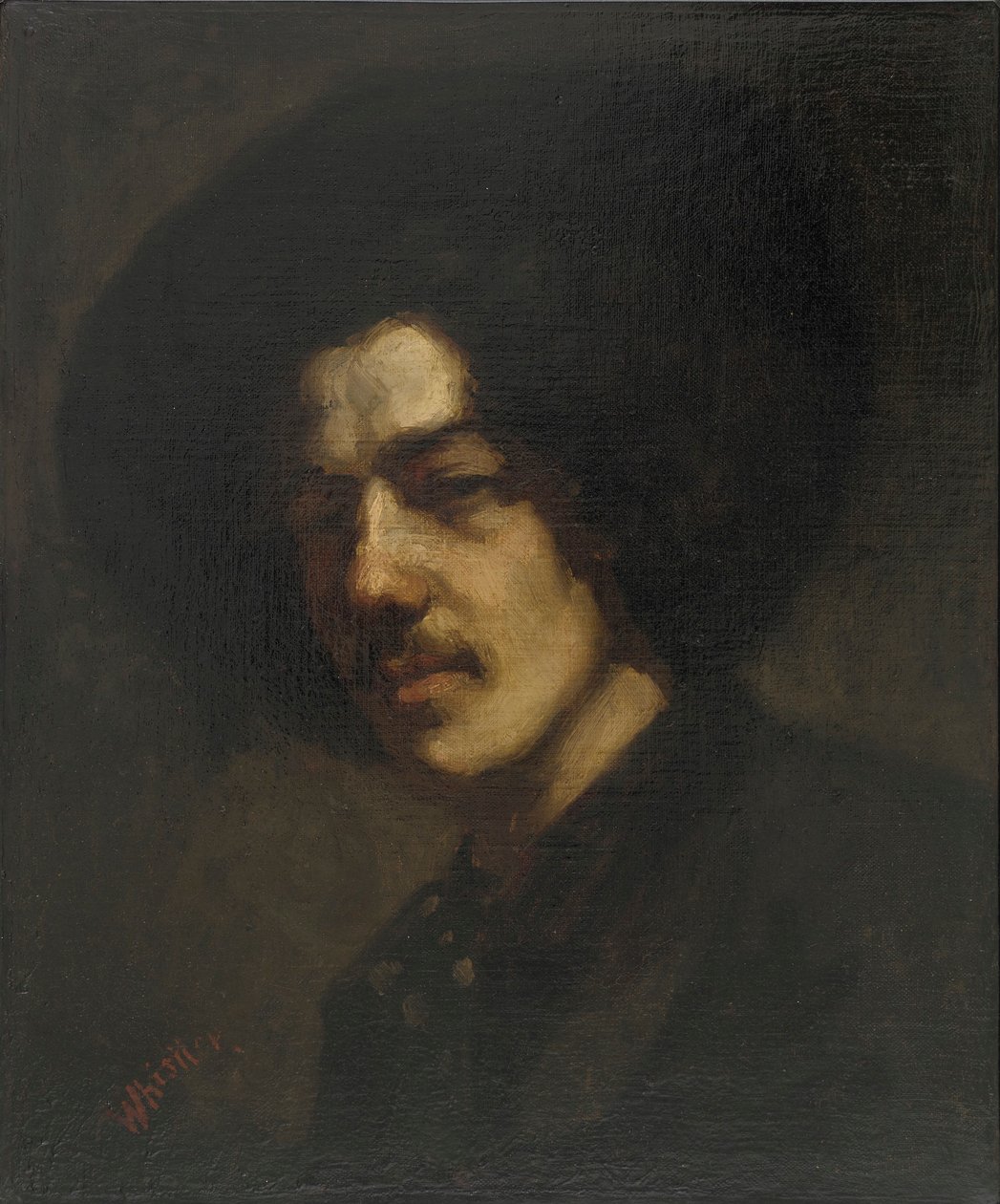 Portrett av Whistler med hatt av James Abbott McNeill Whistler