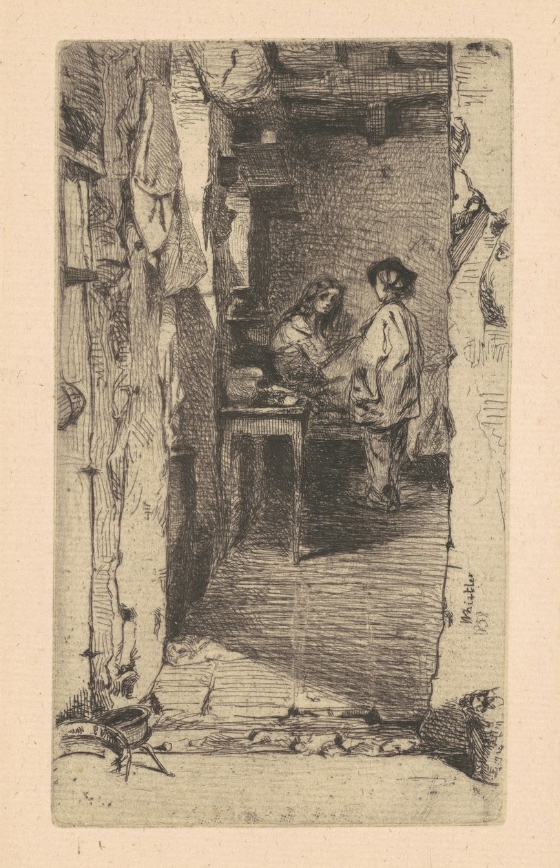 Rag Pickers, Mouffetard District, Paris av James Abbott McNeill Whistler