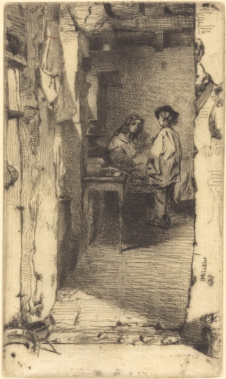 Rag Pickers, Mouffetard District, Paris av James Abbott McNeill Whistler