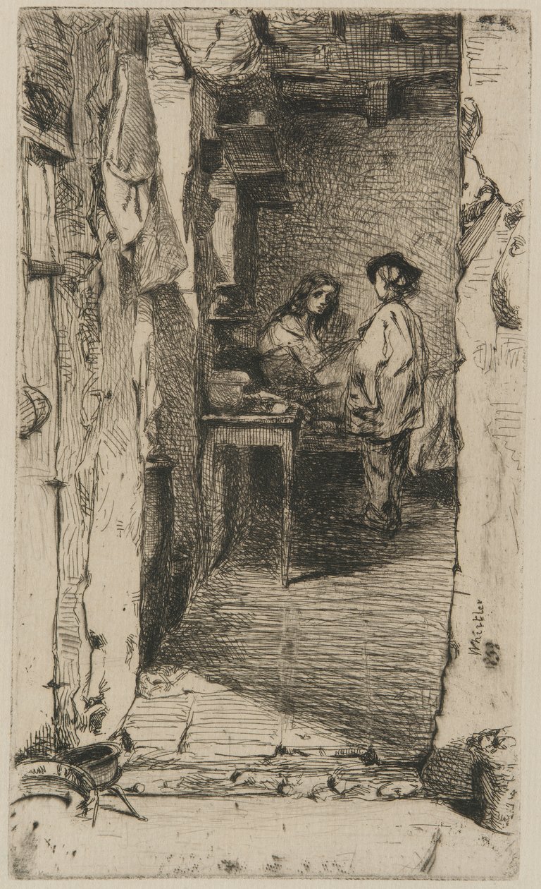 Rag Pickers, Mouffetard District, Paris av James Abbott McNeill Whistler