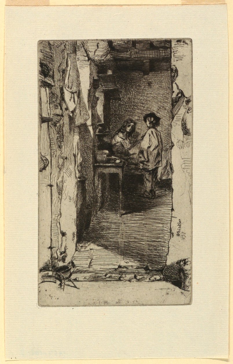Rag Pickers, Mouffetard District, Paris av James Abbott McNeill Whistler