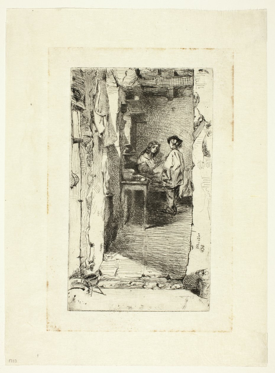 Rag Pickers, Mouffetard District, Paris av James Abbott McNeill Whistler