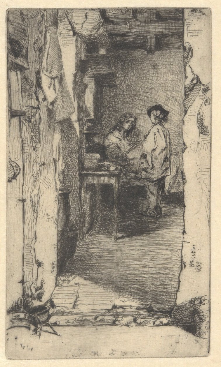 Rag Pickers, Mouffetard District, Paris av James Abbott McNeill Whistler