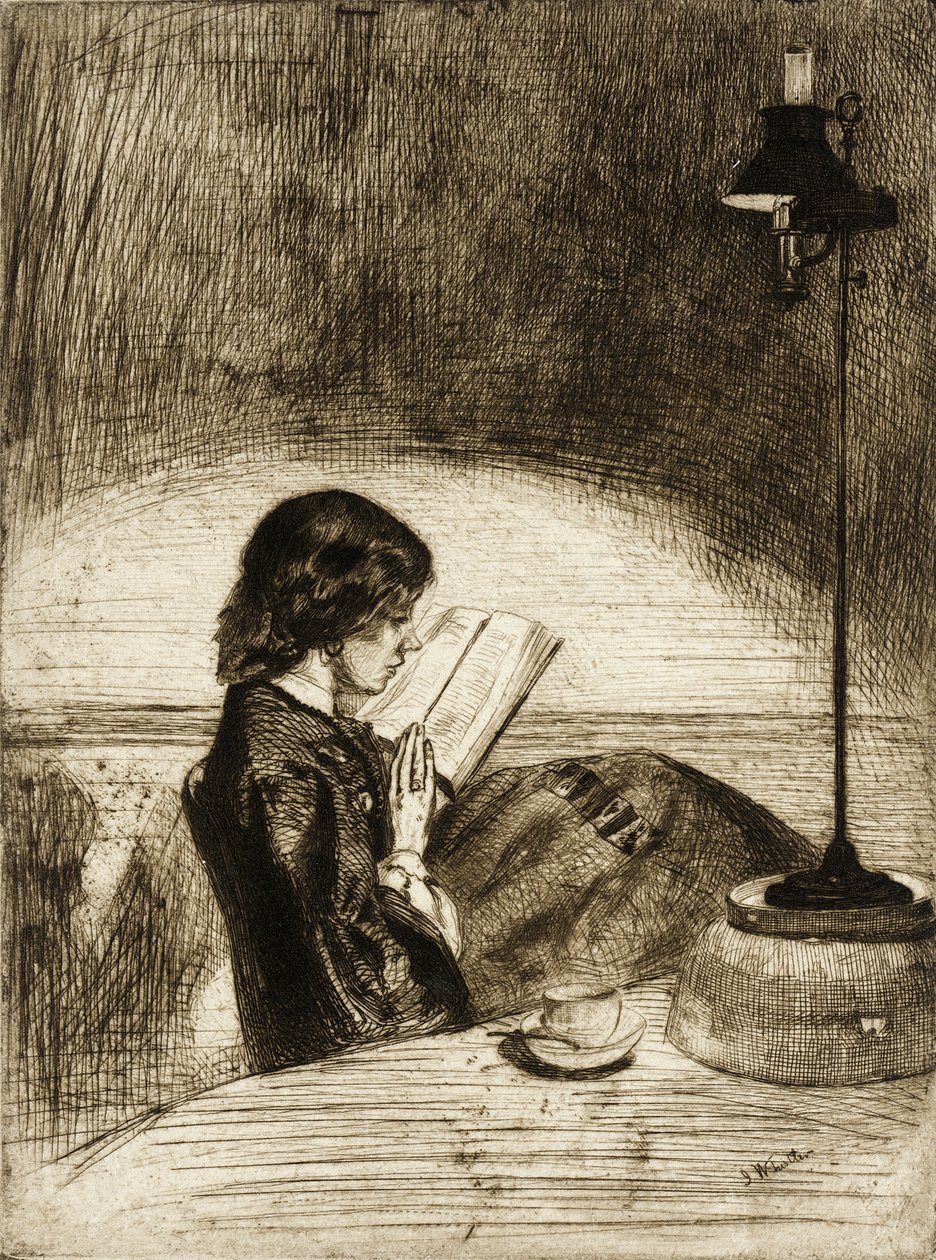 Lesing ved lampelys av James McNeill Whistler