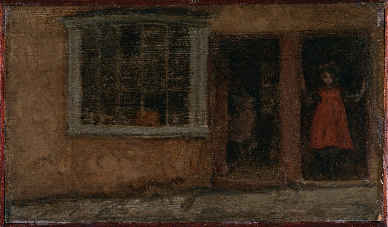 Rose and Red: Frisørsalongen, Lyme Regis  av James McNeill Whistler