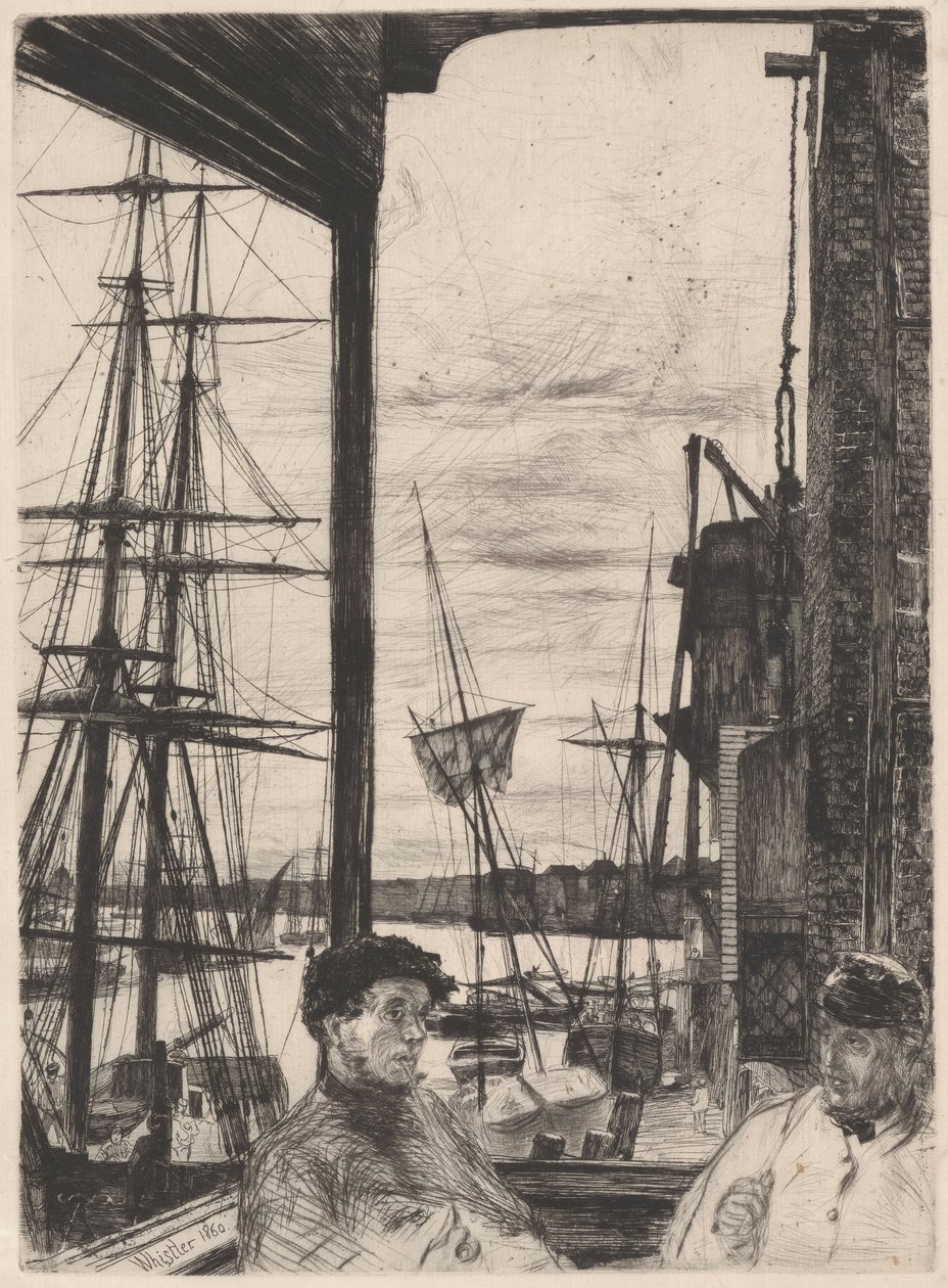 Rotherhithe K. 66 III fra «The Thames Set» av James McNeill Whistler