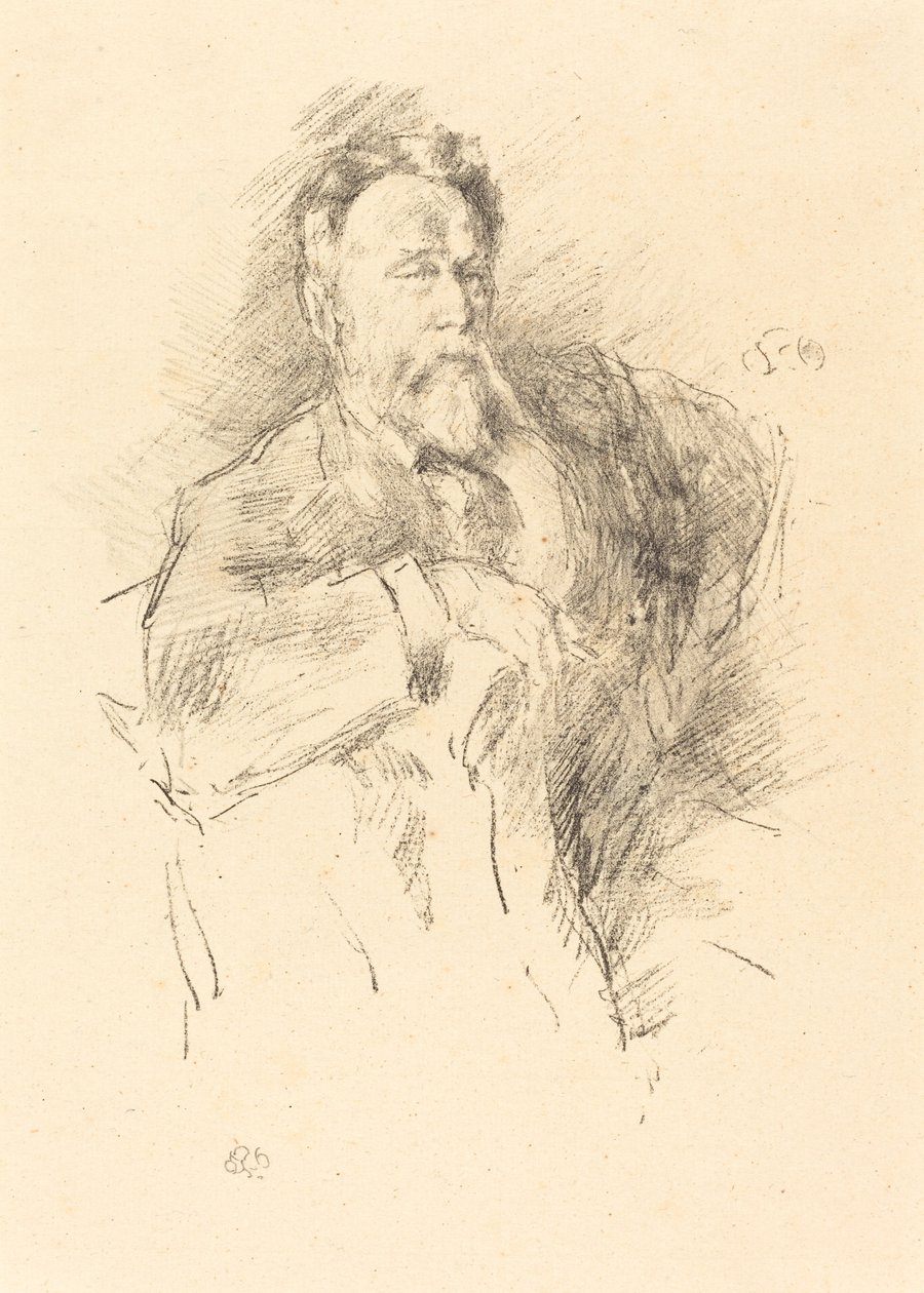 Skisse av William E. Henley av James Abbott McNeill Whistler