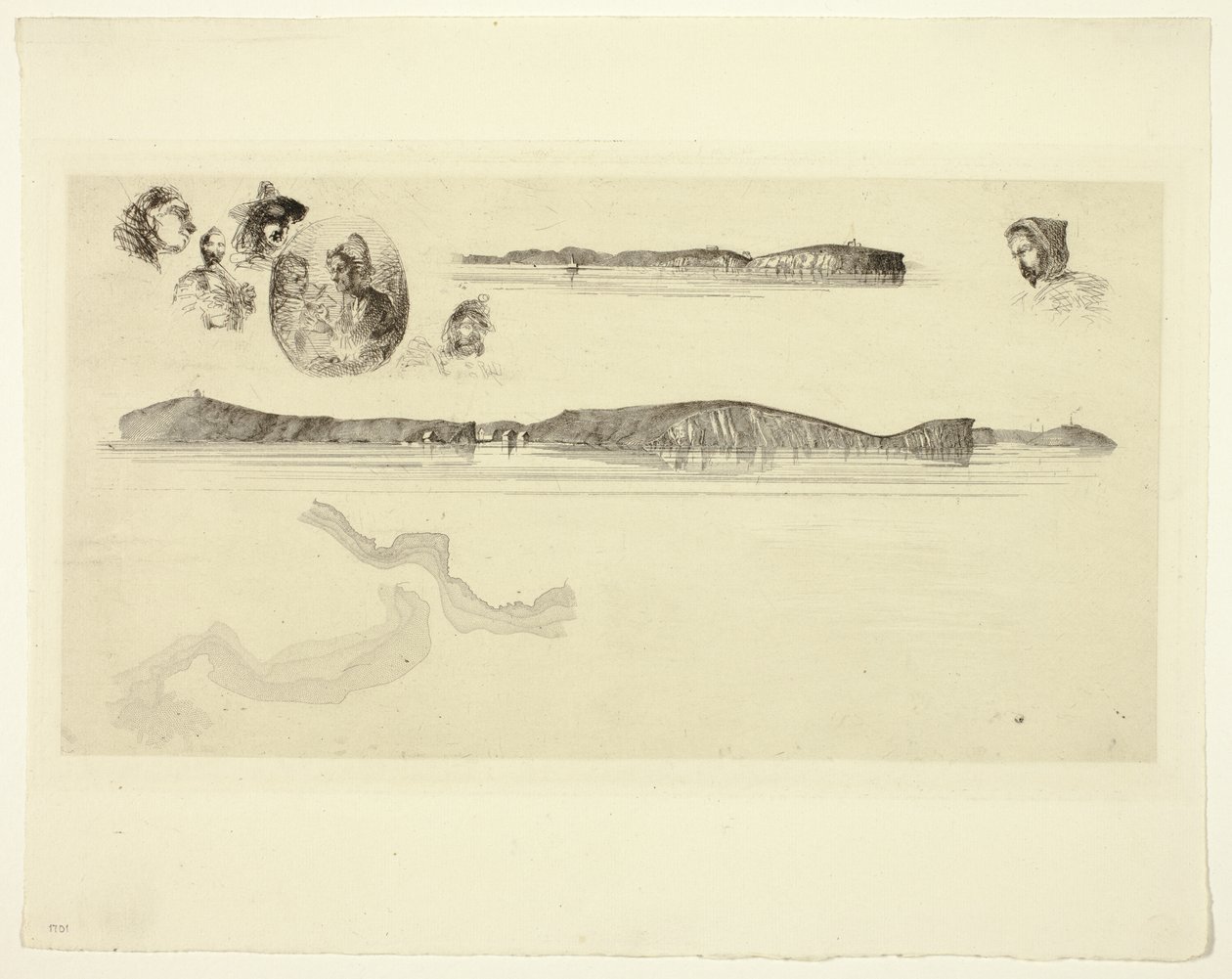 Skisser på Kystundersøkelsesplaten av James Abbott McNeill Whistler