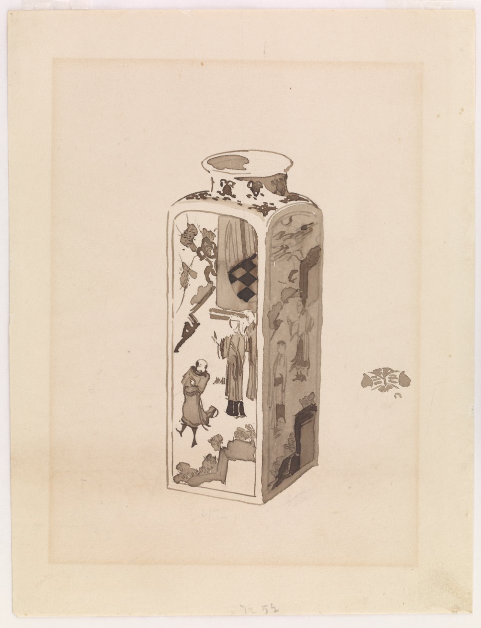 Firkantet beholder med ekspanderende hals av James Abbott McNeill Whistler