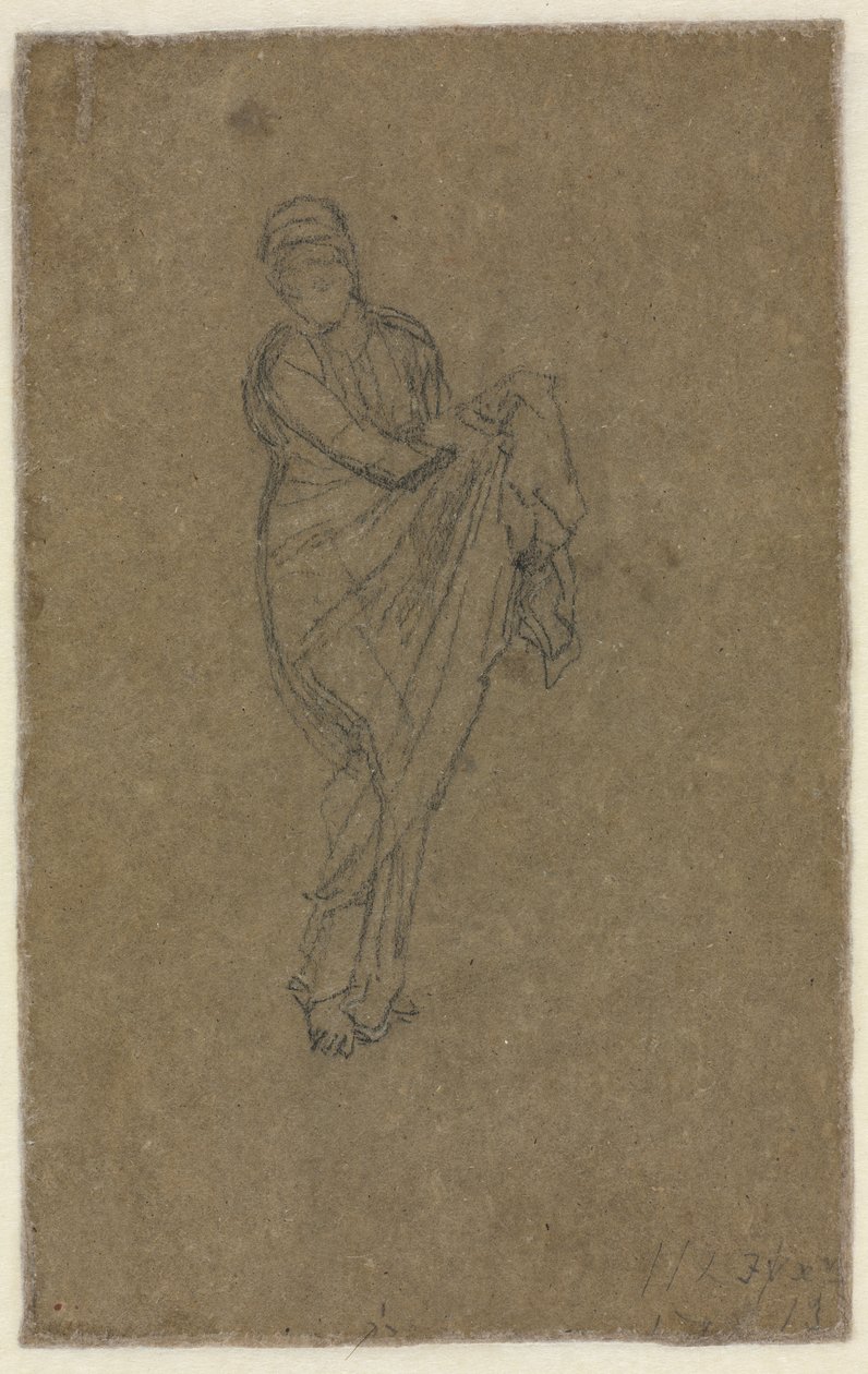 Stående kvinne som løfter kjolen sin (verso) av James McNeill Whistler