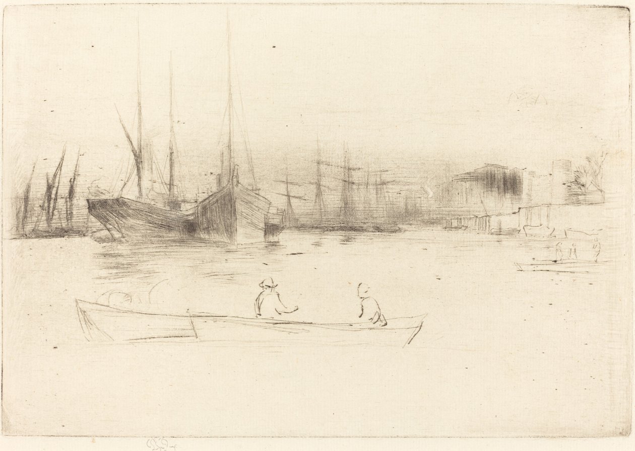 Dampbåter utenfor tårnet av James Abbott McNeill Whistler