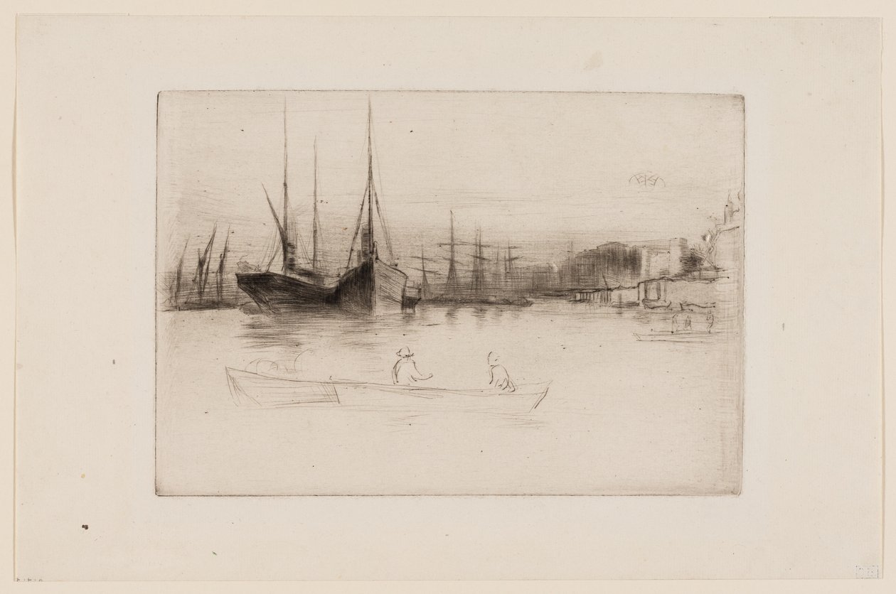 Dampbåter utenfor tårnet av James Abbott McNeill Whistler