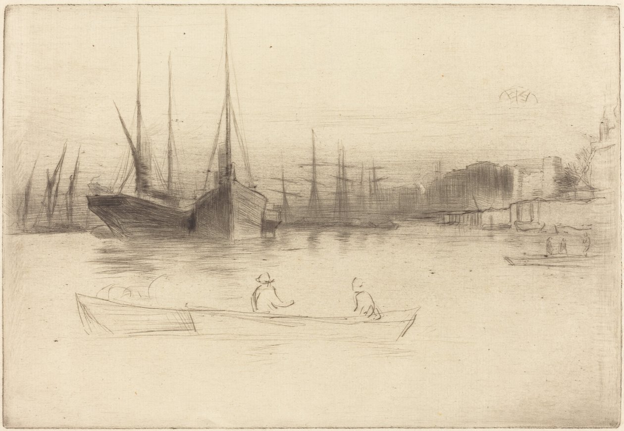 Dampskip utenfor Tower av James McNeill Whistler