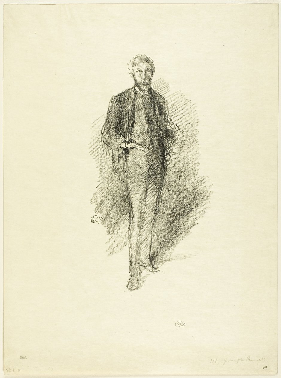 Studie: Joseph Pennell av James Abbott McNeill Whistler