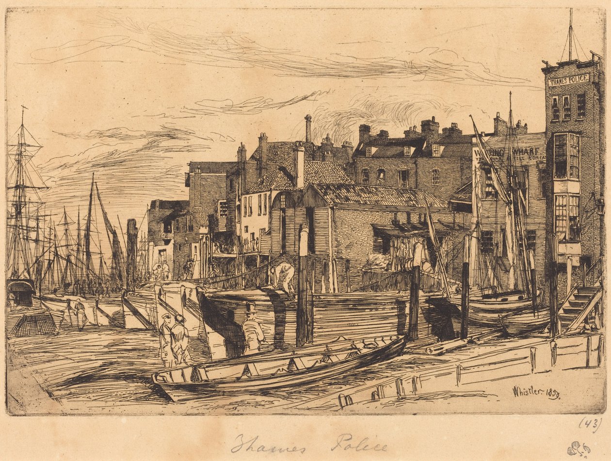 Politiet på Themsen av James McNeill Whistler
