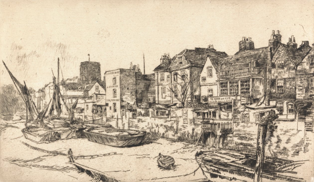 Adam og Eva Tavern, Old Chelsea av James Abbott McNeill Whistler