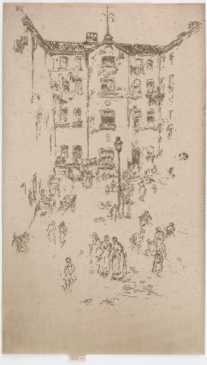 The Courtyard, Brussel av James Abbott McNeill Whistler