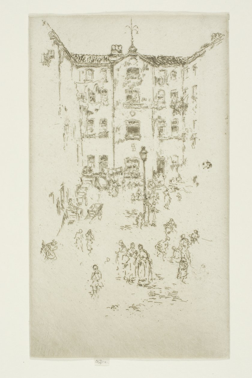 The Courtyard, Brussel av James Abbott McNeill Whistler