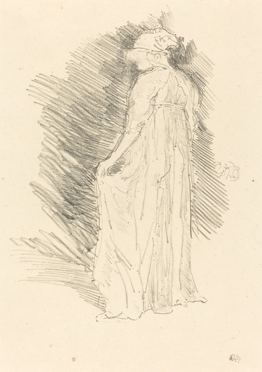 Den draperte figuren, sett bakfra av James Abbott McNeill Whistler
