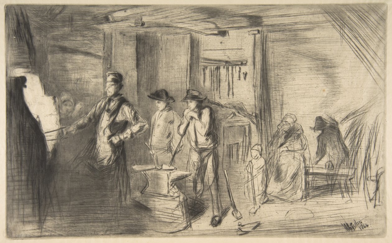 Smia, fra «En serie på seksten etsninger med scener fra Themsen og andre motiver» av James McNeill Whistler