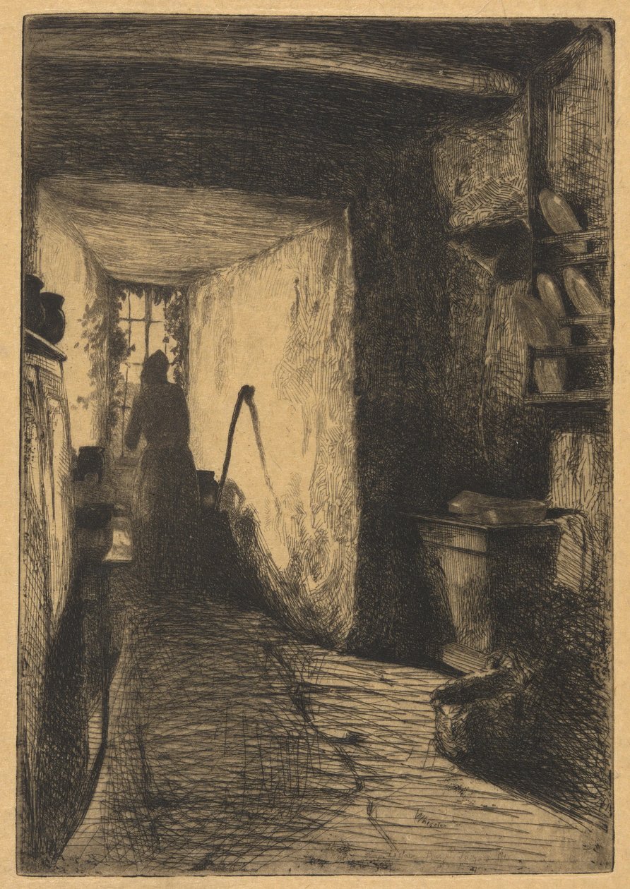 Kjøkkenet, fra det franske settet (Douze Eaux-Fortes d av James Abbott McNeill Whistler
