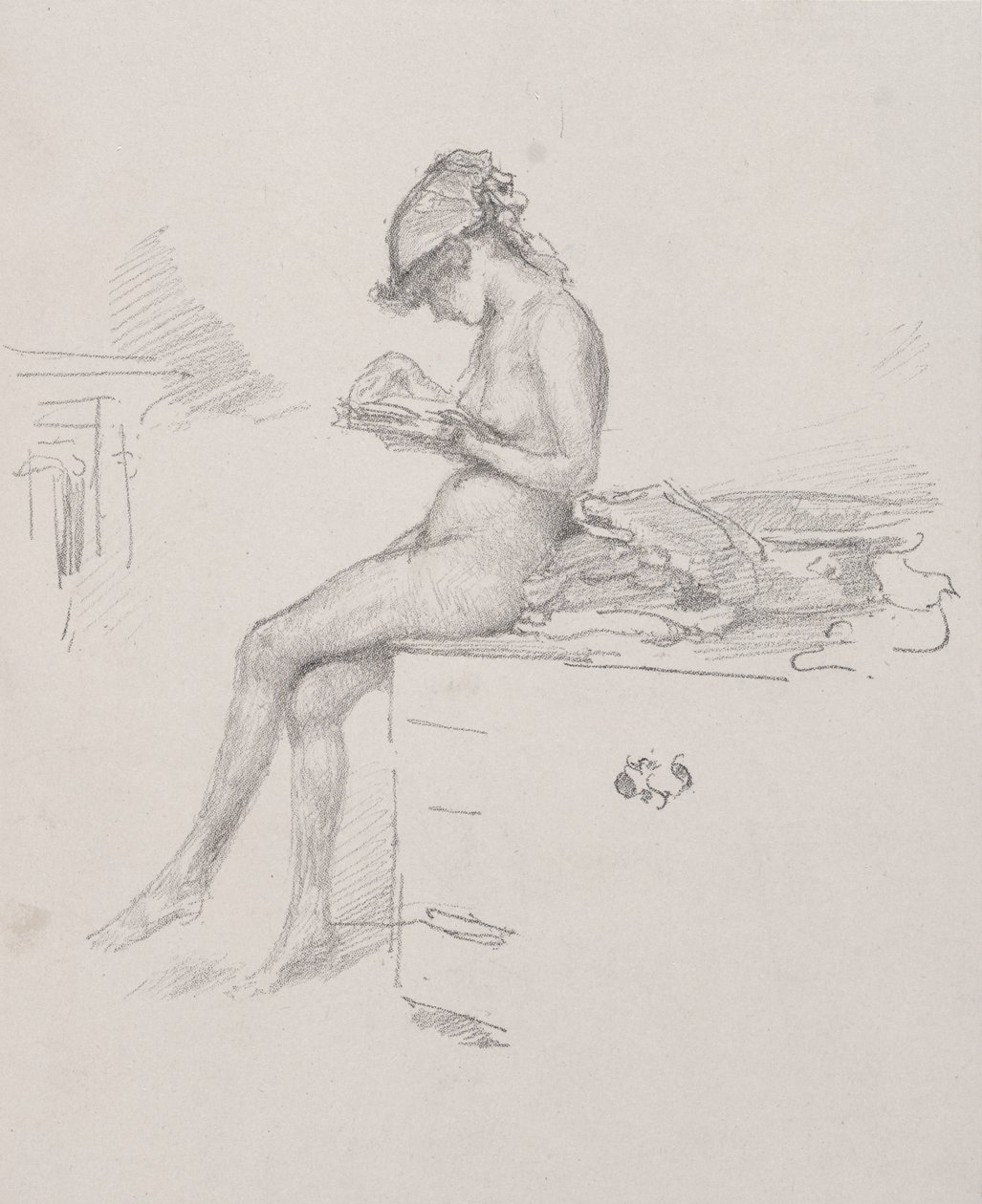 Den lille nakne modellen som leser av James McNeill Whistler