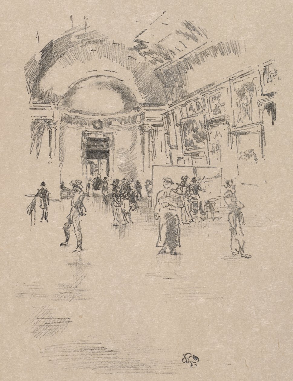 Den lange galleriet, Louvre av James McNeill Whistler