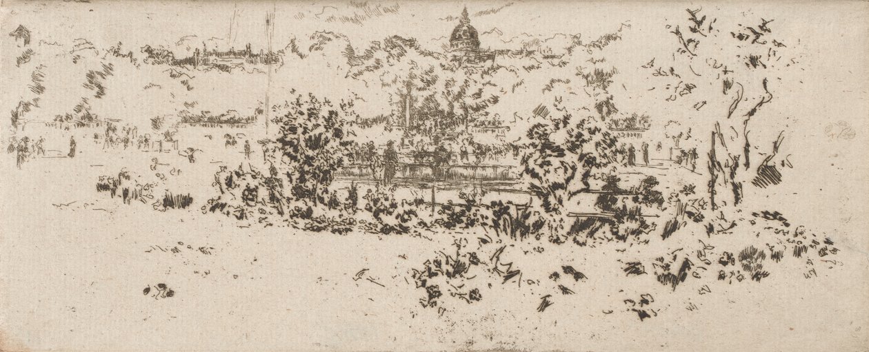 Pantheon fra terrassen, Luxembourghagen av James Abbott McNeill Whistler