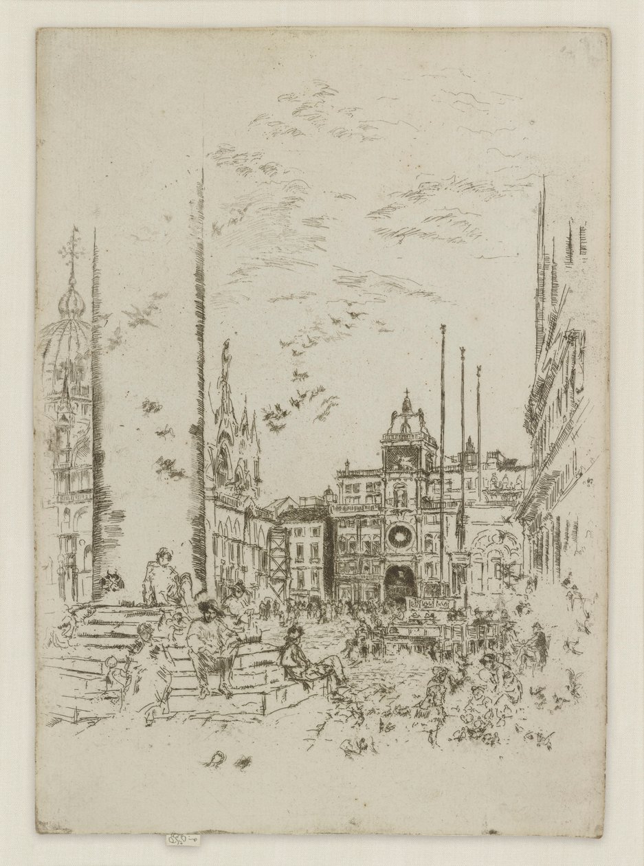 Piazzettaen, fra det første Venezia-settet (Venezia, en serie med tolv etsninger) av James Abbott McNeill Whistler