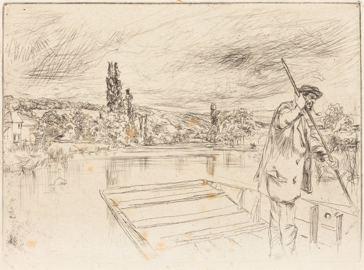 Flatbunnet båt av James McNeill Whistler