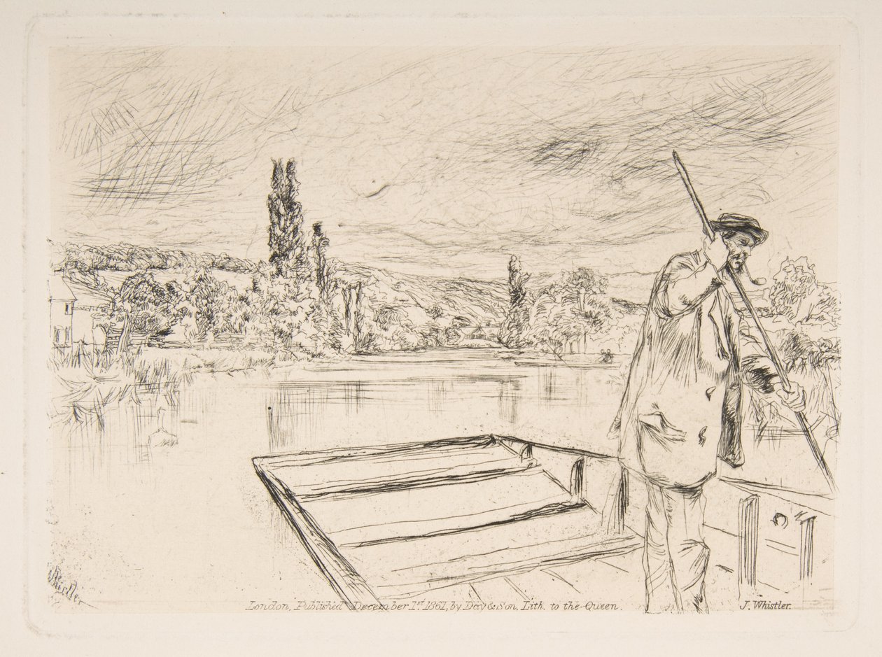 Flatbunnet båt av James McNeill Whistler