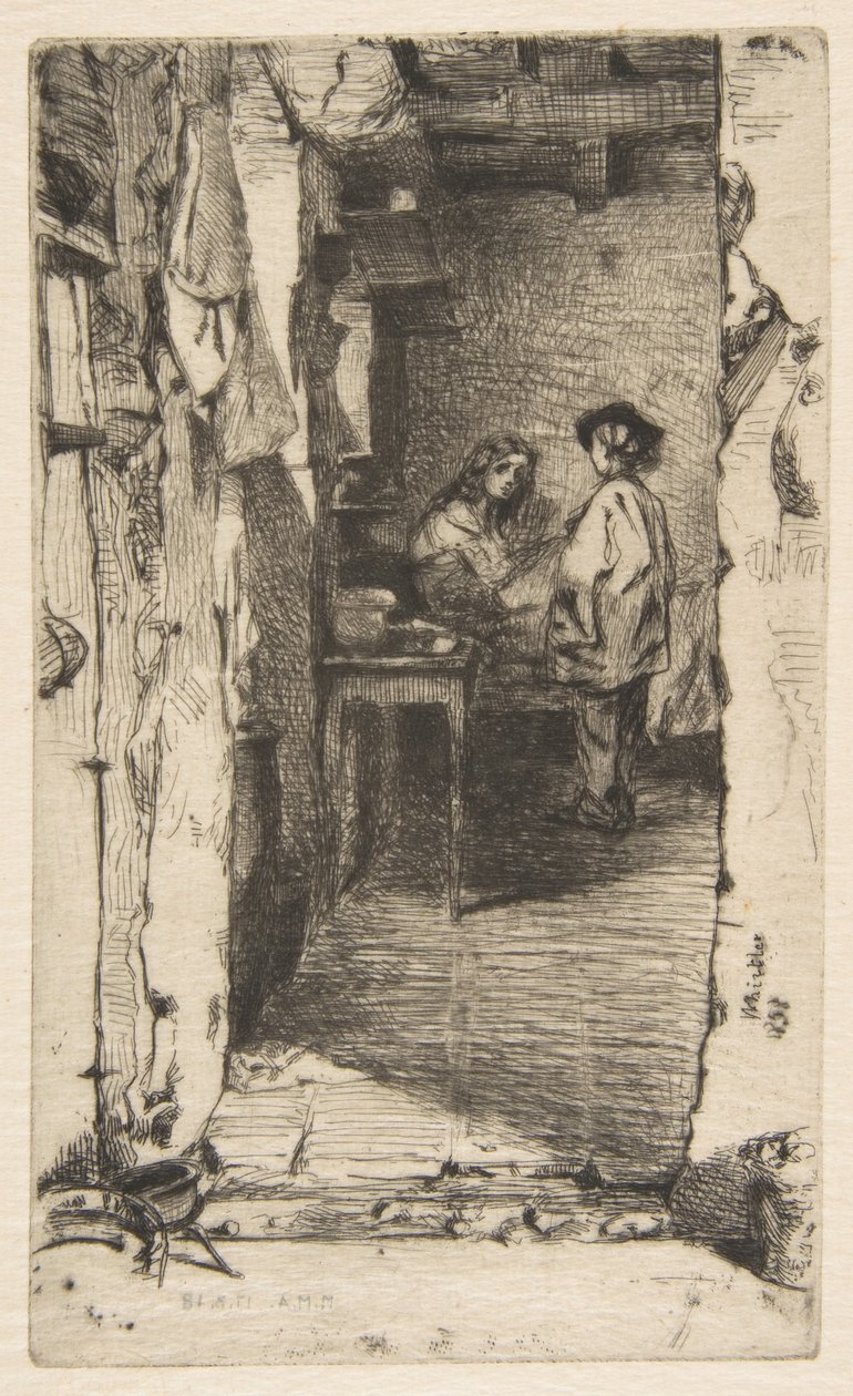 Fillesamlerne (filleplukkere, Quartier Mouffetard, Paris) av James McNeill Whistler