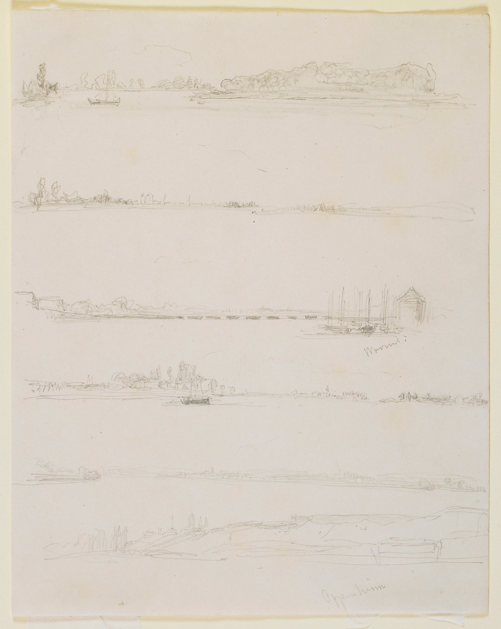 Rhinen, nær Worms og Oppeheim av James Abbott McNeill Whistler