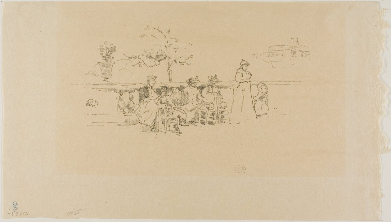 The Terrace, Luxembourg av James Abbott McNeill Whistler