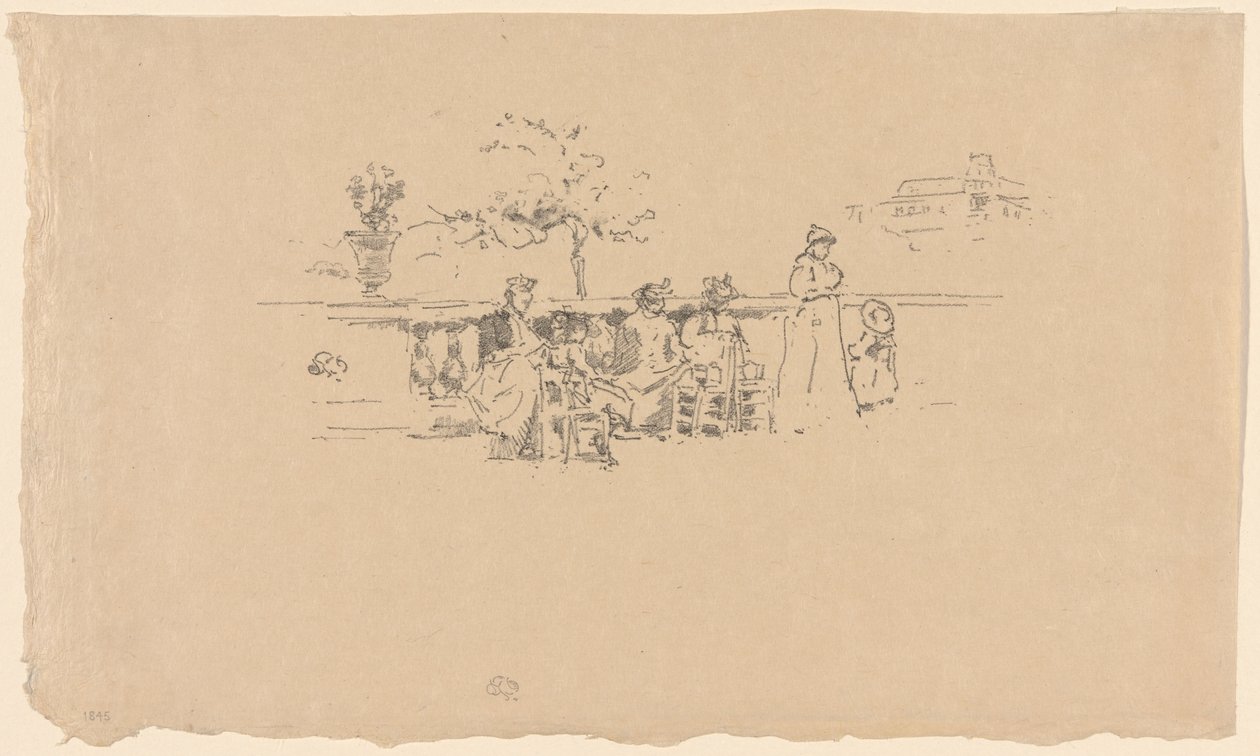 The Terrace, Luxembourg av James Abbott McNeill Whistler