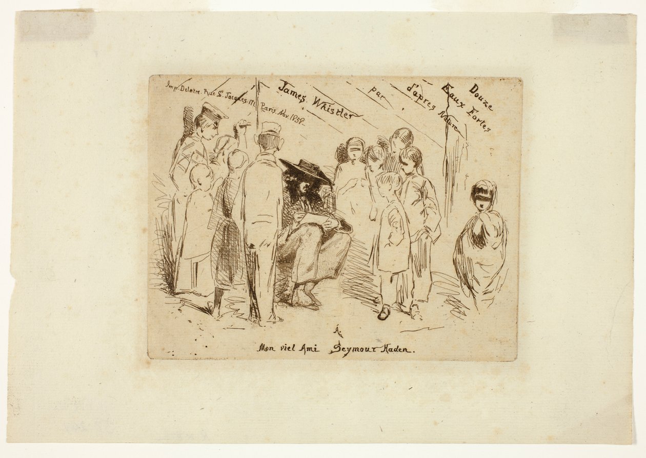 Tittelsiden til «Tolv etsninger fra naturen» av James McNeill Whistler