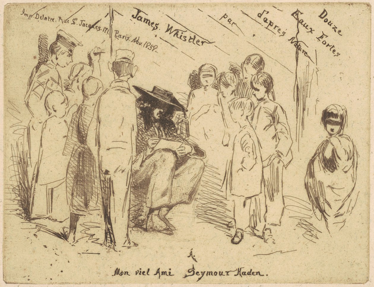 Tittelsiden for "Tolv etsninger fra naturen" av James Abbott McNeill Whistler