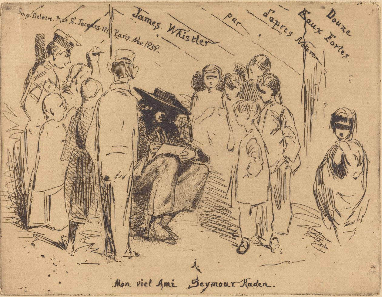 Tittelsiden for "Tolv etsninger fra naturen" av James Abbott McNeill Whistler
