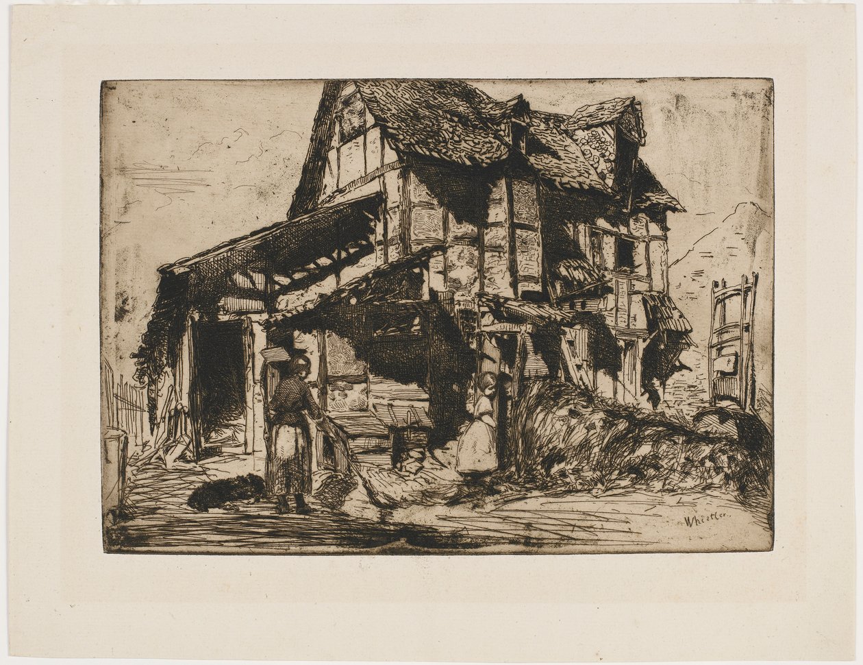 Den usikre leiegården. En av de tolv etsningene fra naturen. (Det franske settet) av James Abbott McNeill Whistler