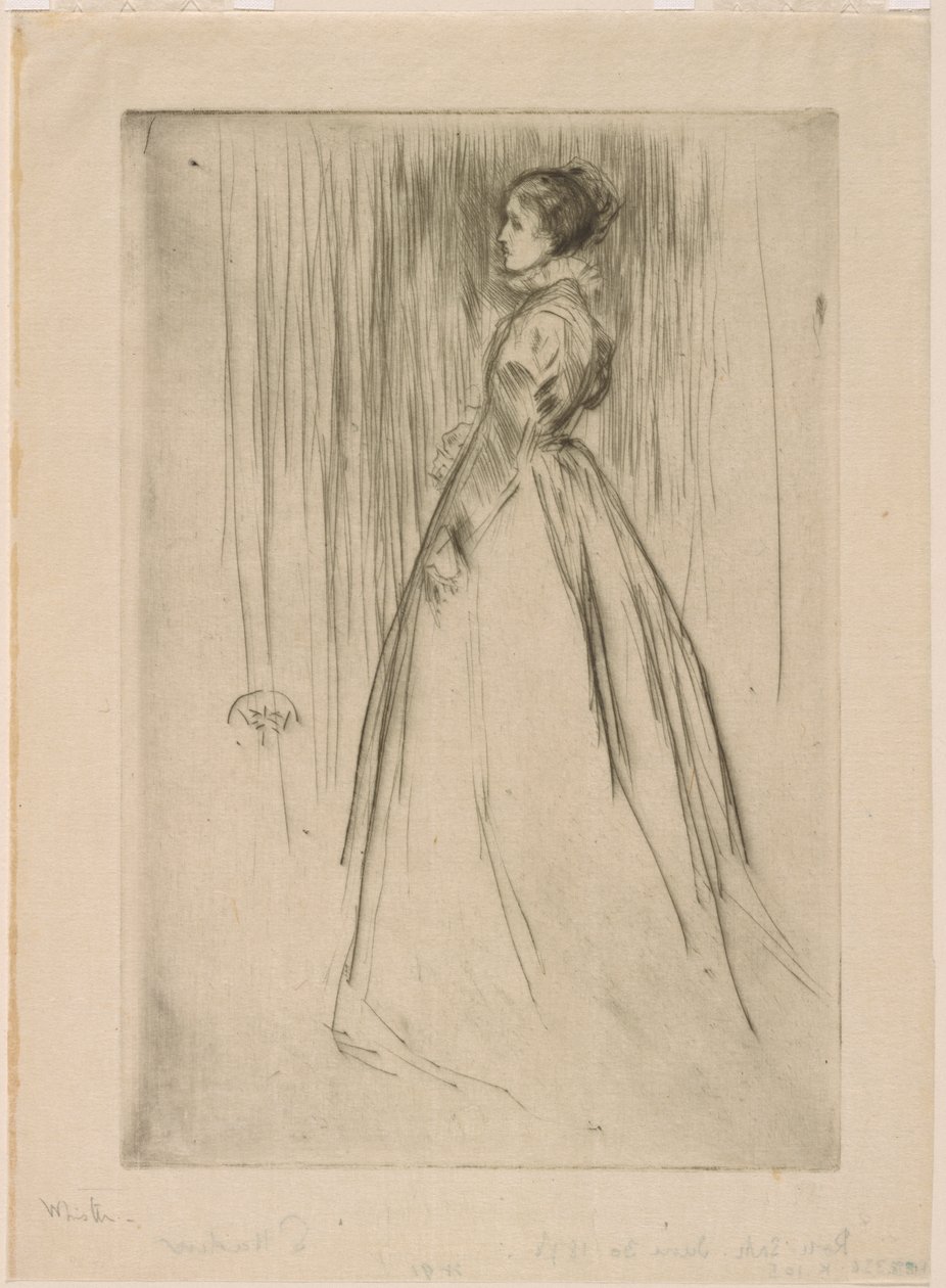 The Velvet Dress (Mrs. Leyland) av James Abbott McNeill Whistler