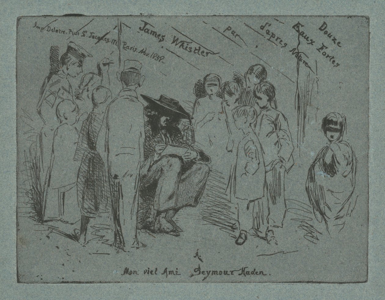 Tittelside for "Tolv etsninger fra naturen" av James Abbott McNeill Whistler