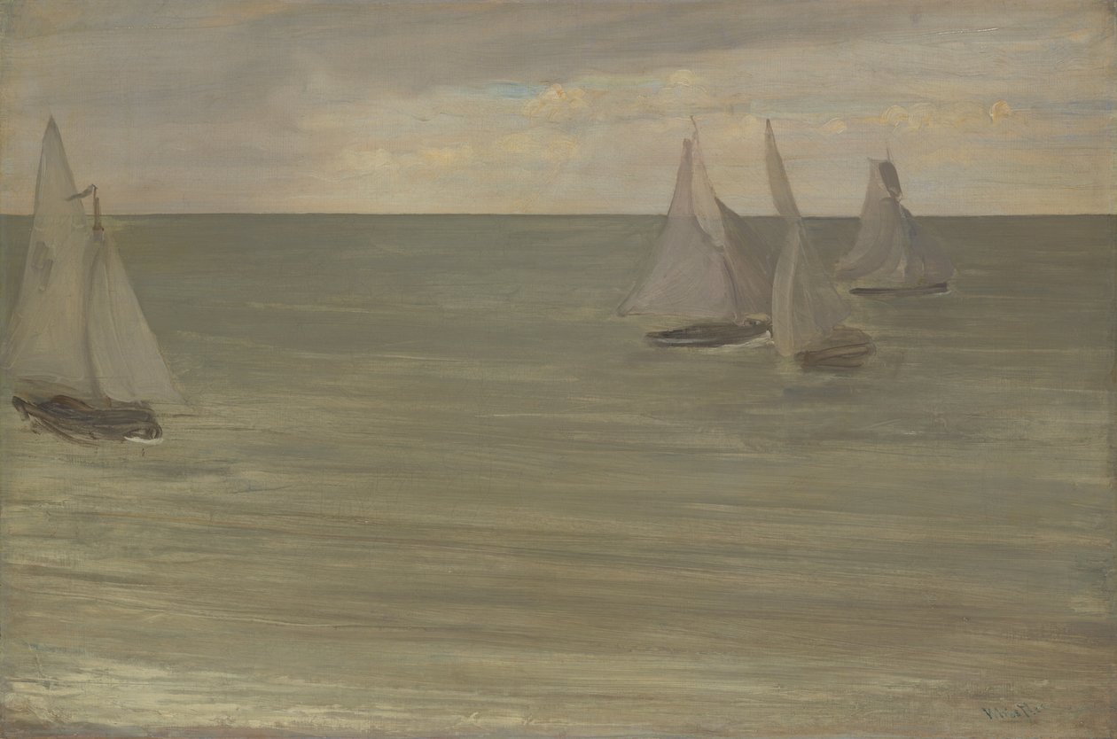 Trouville (grått og grønt, sølvhavet) av James Abbott McNeill Whistler